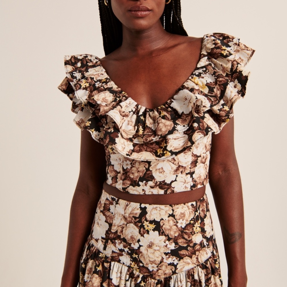 Abercrombie & Fitch Off The Shoulder Ruffle Women's Top